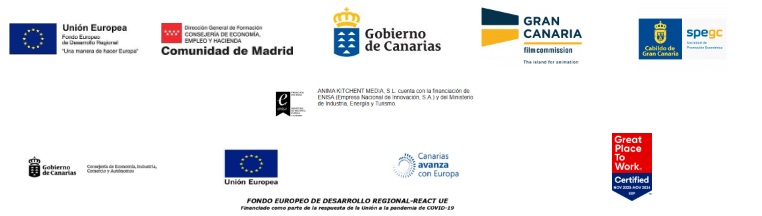 Unión Europea FEDER, Comunidad de Madrid, Gobierno de Canarias, Gran Canaria Film Commission, SPEGC, ENISA, Great Place to Work
